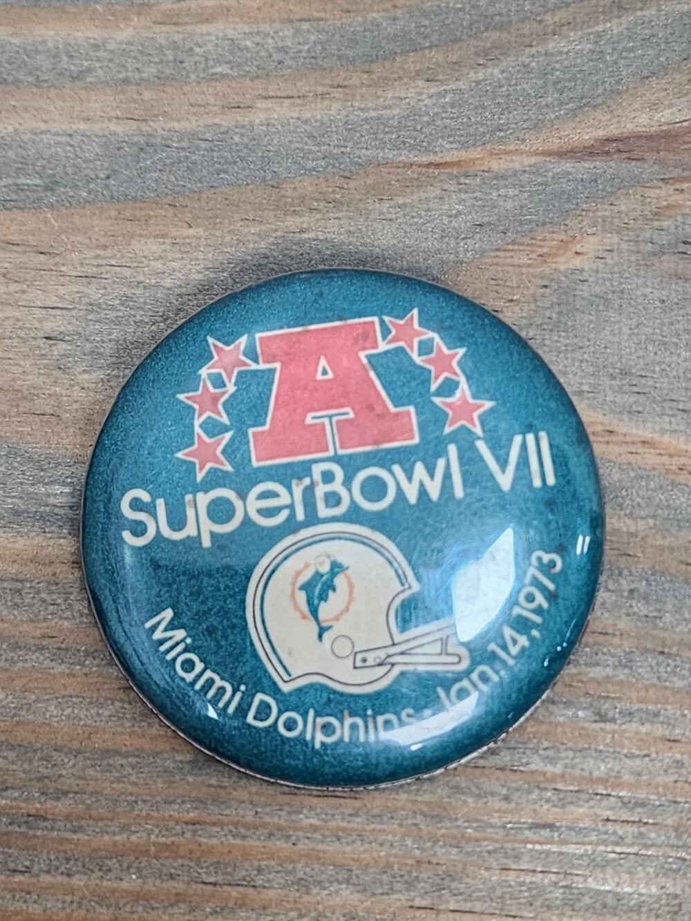 super bowl vii sb 7 nfl football pin miami dolphins 1973 champs lapel button pin